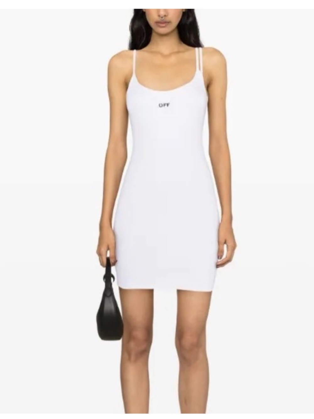 Off-White Off Stamp Basic Rib Mini Dress White Size 40